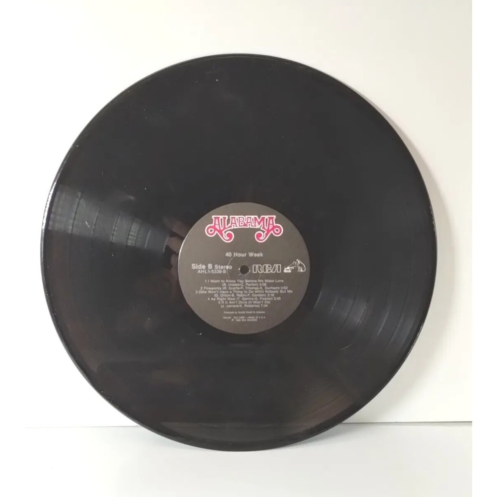 VTG 40 Hour Week Vinyl LP by Alabama RCA Records AHL1 5339  USA Used‎ 1983 Clean - Picture 8 of 9